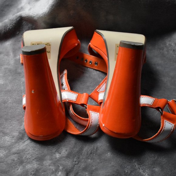 Hot Gossip Platform Sandals Sz 8- Orange/White - Picture 4 of 16